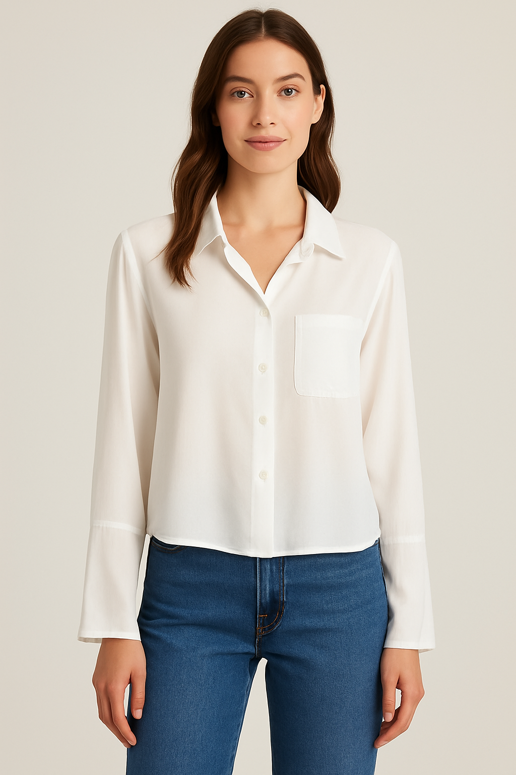 White button up top