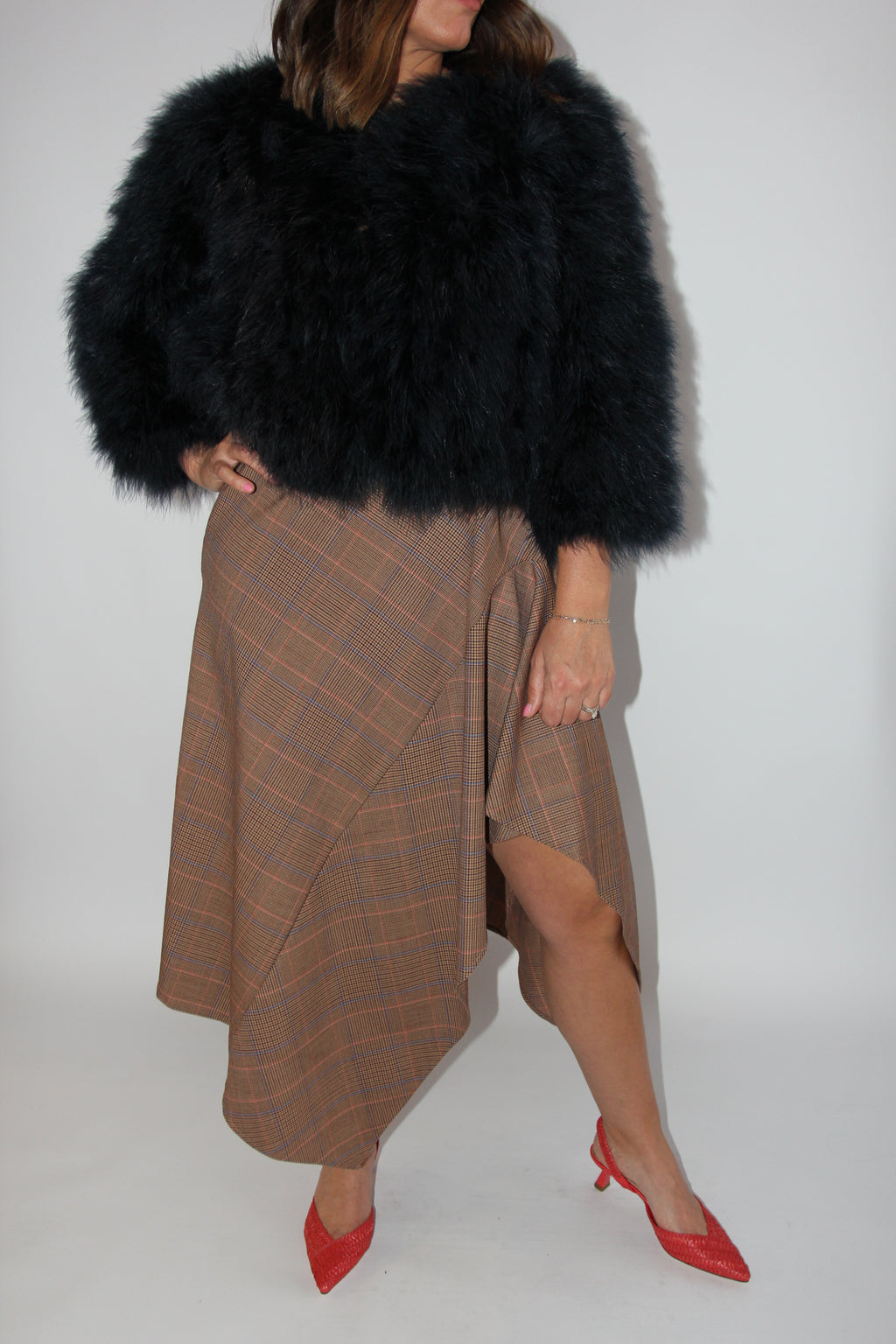 ALC Plaid Asymmetrical Skirt