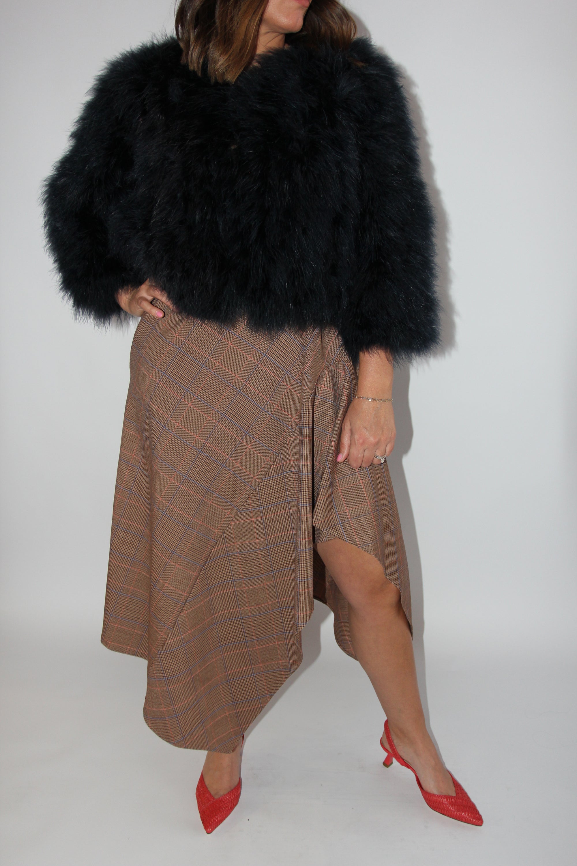 ALC Plaid Asymmetrical Skirt