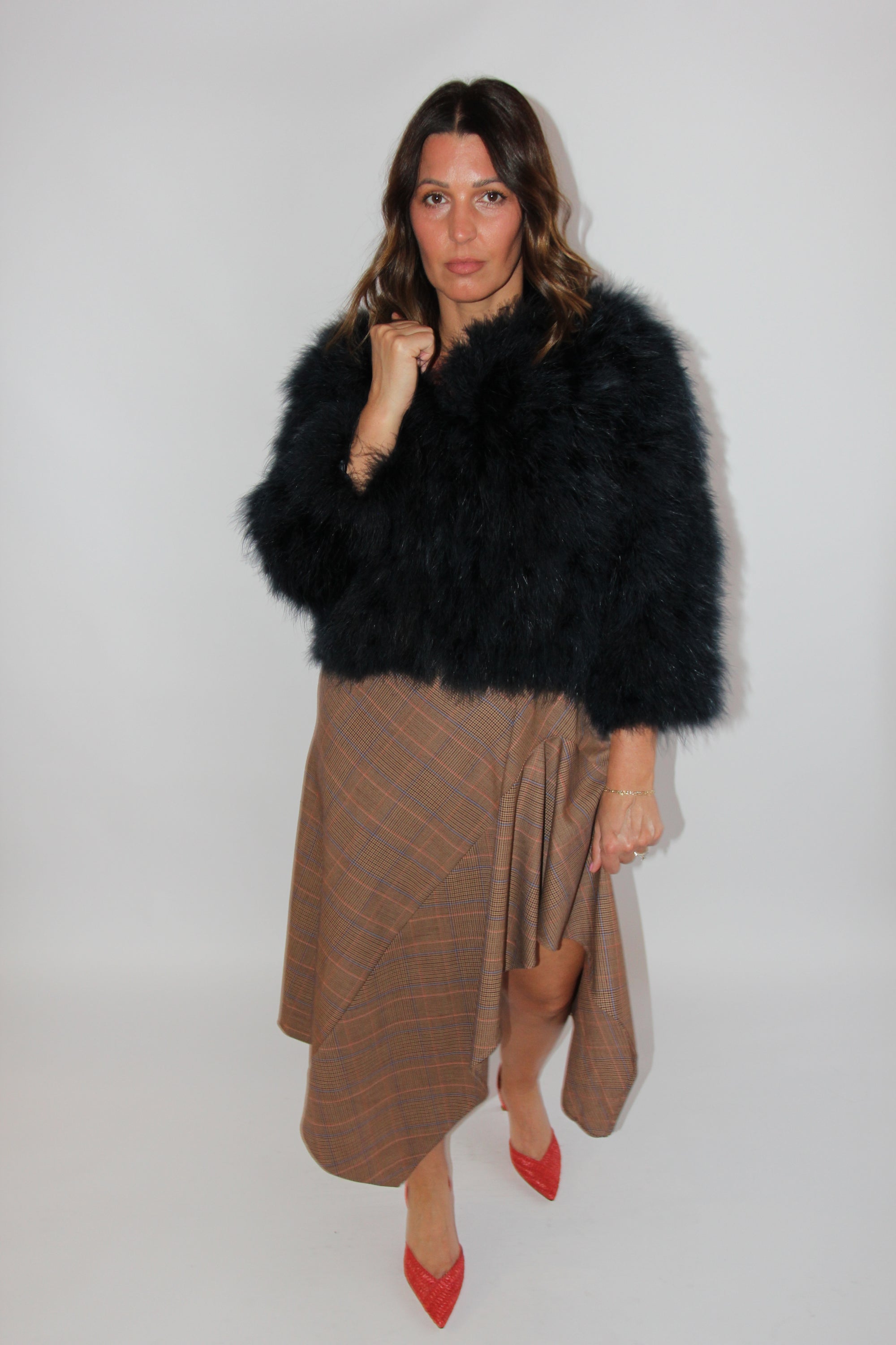 ALC Plaid Asymmetrical Skirt