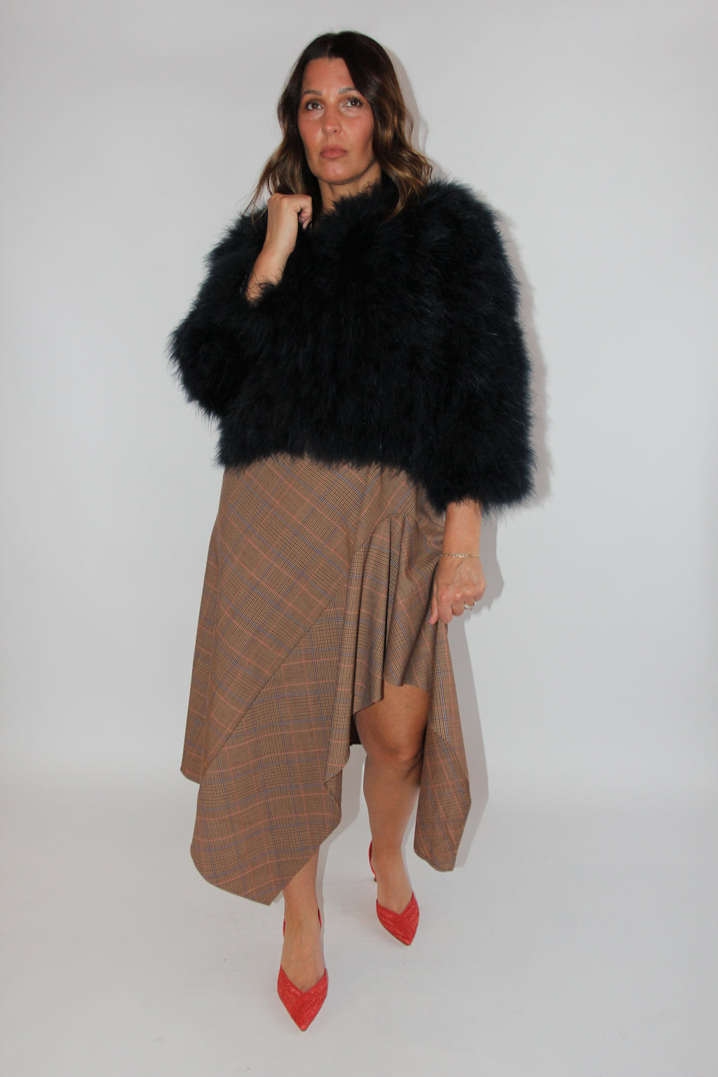 ALC Plaid Asymmetrical Skirt