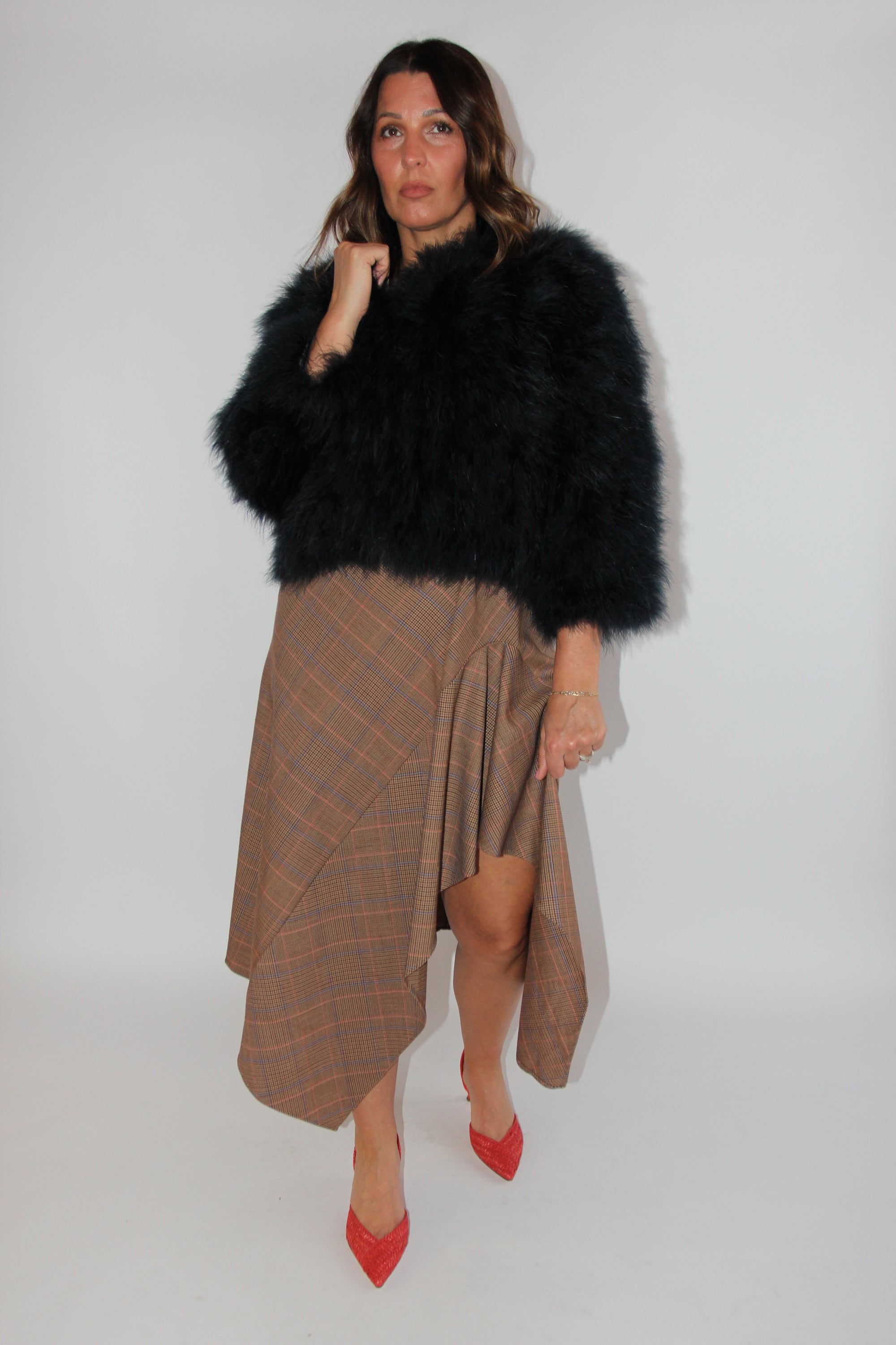ALC Plaid Asymmetrical Skirt