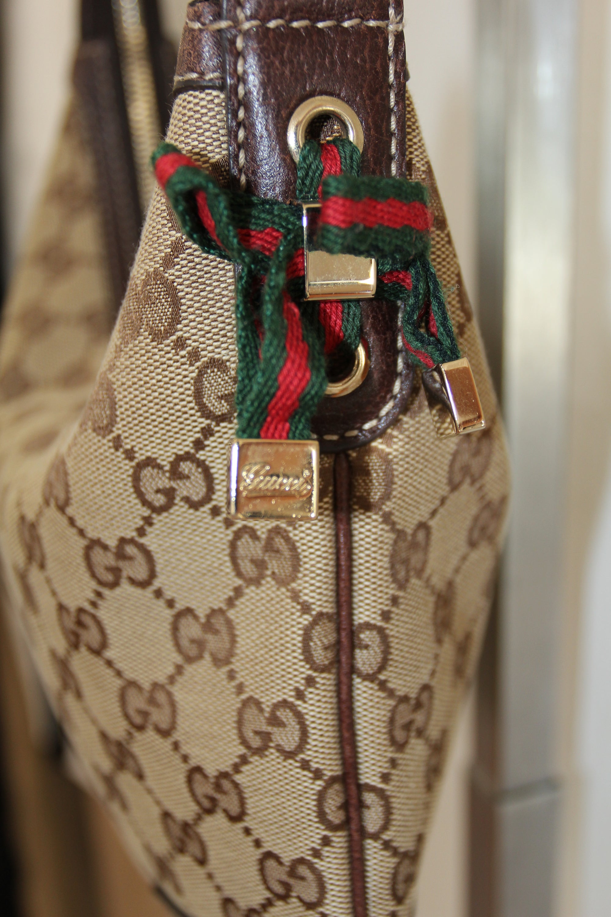 Gucci GG Canvas Princy Web Hobo Bag