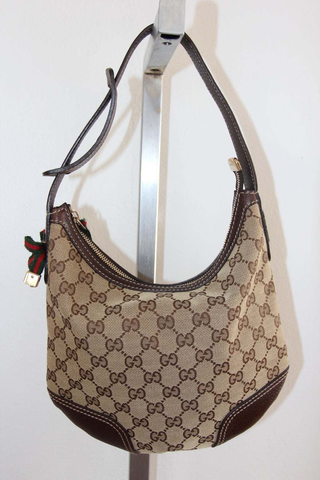 Gucci GG Canvas Princy Web Hobo Bag