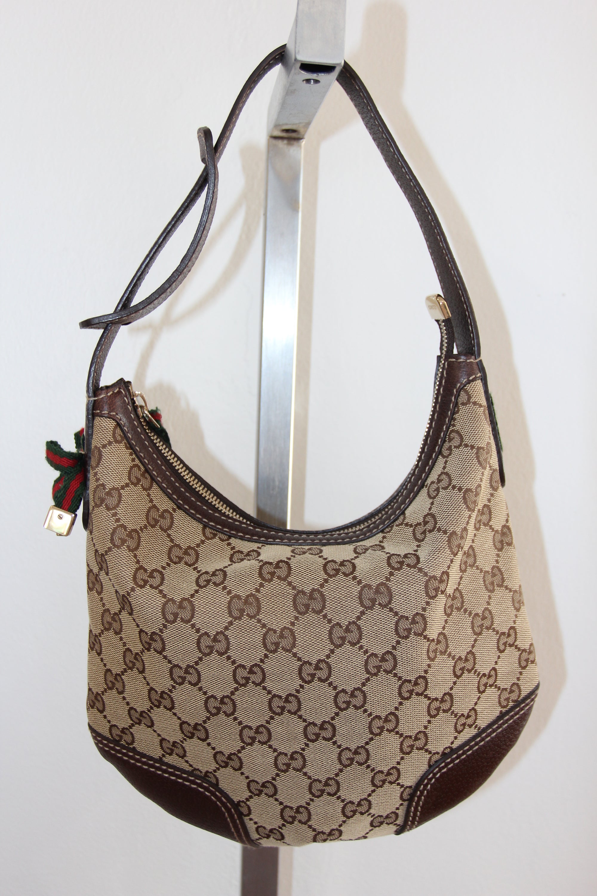 Gucci GG Canvas Princy Web Hobo Bag
