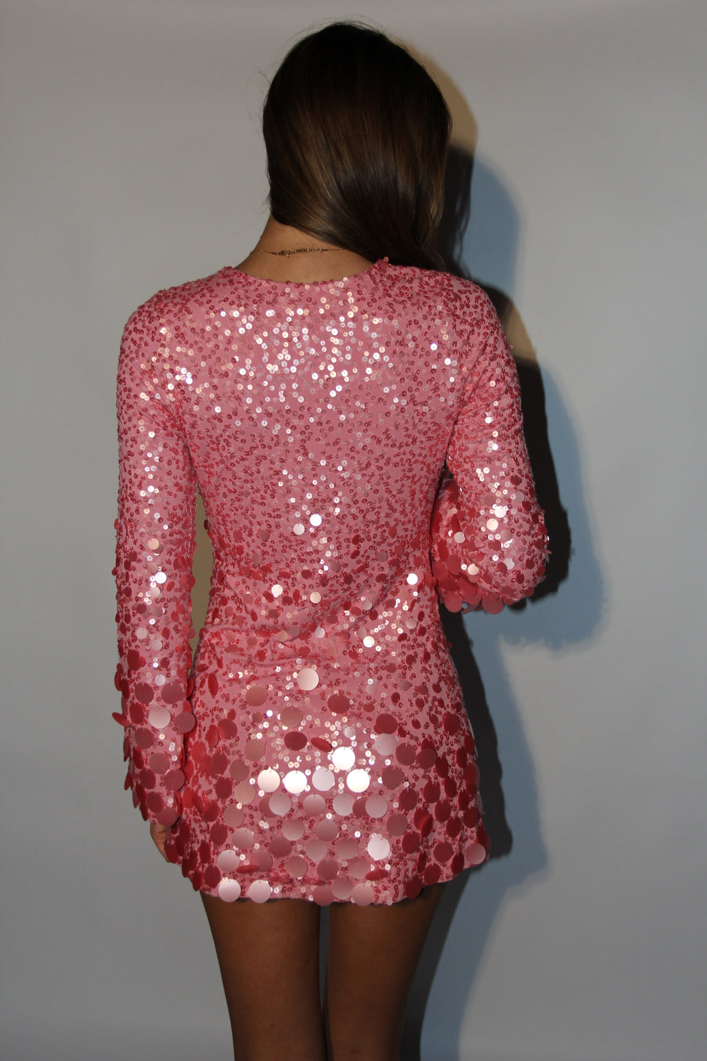 Loveshack Fancy Pink Sequin Mini Dress