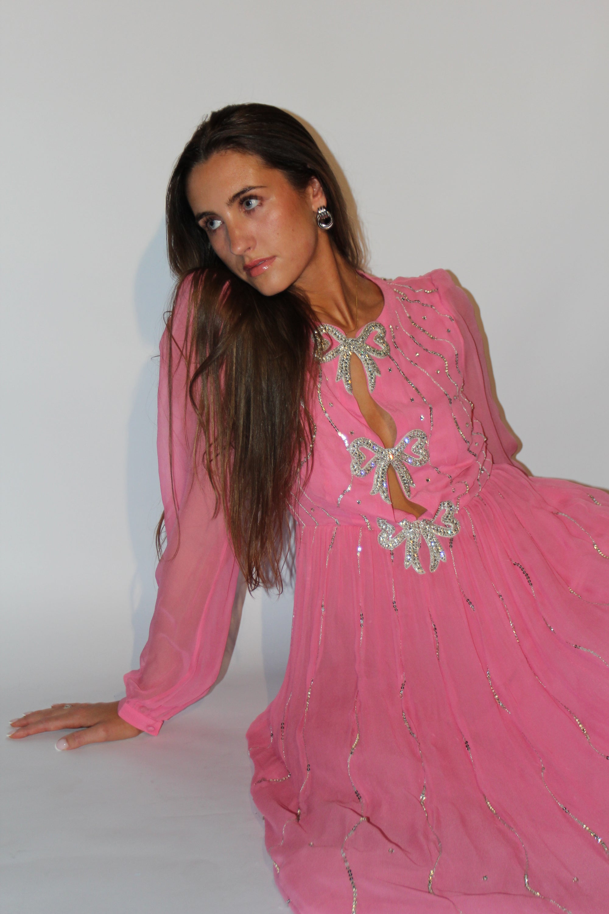 Saloni Pink Bows Gown