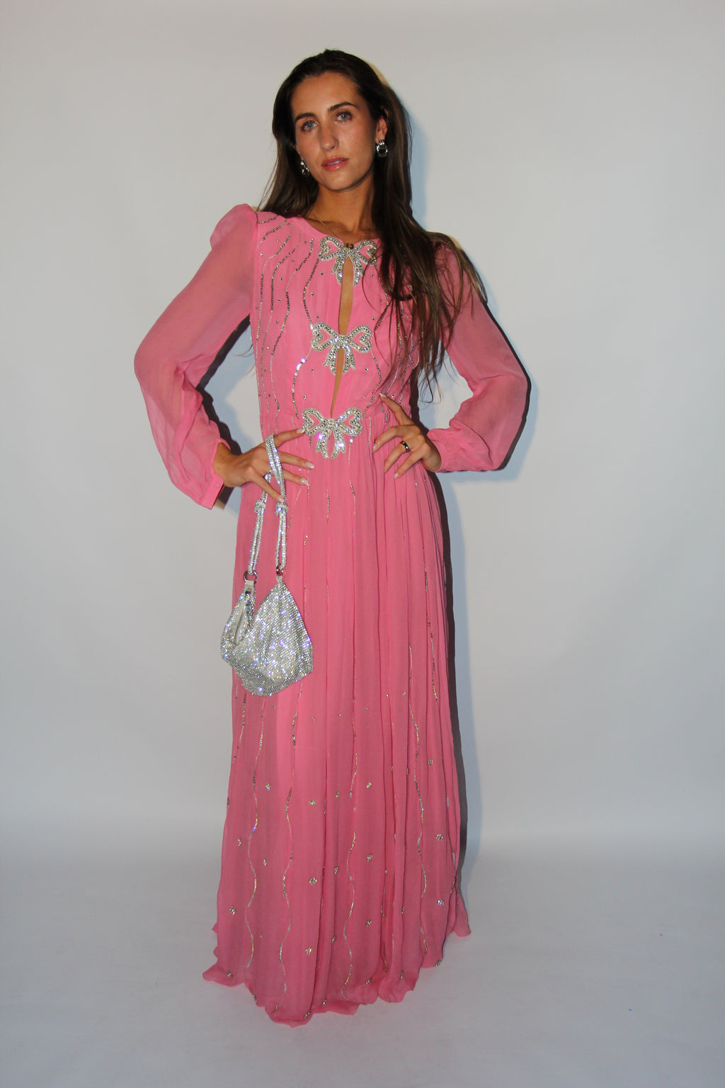 Saloni Pink Bows Gown