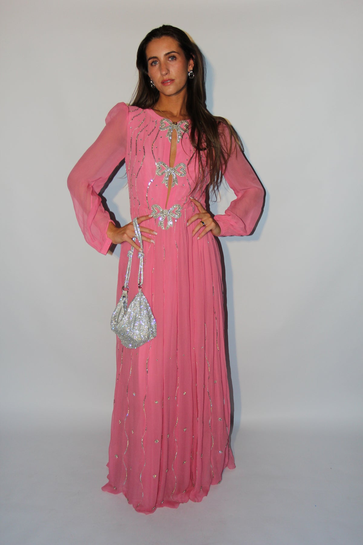 Saloni Pink Bows Gown