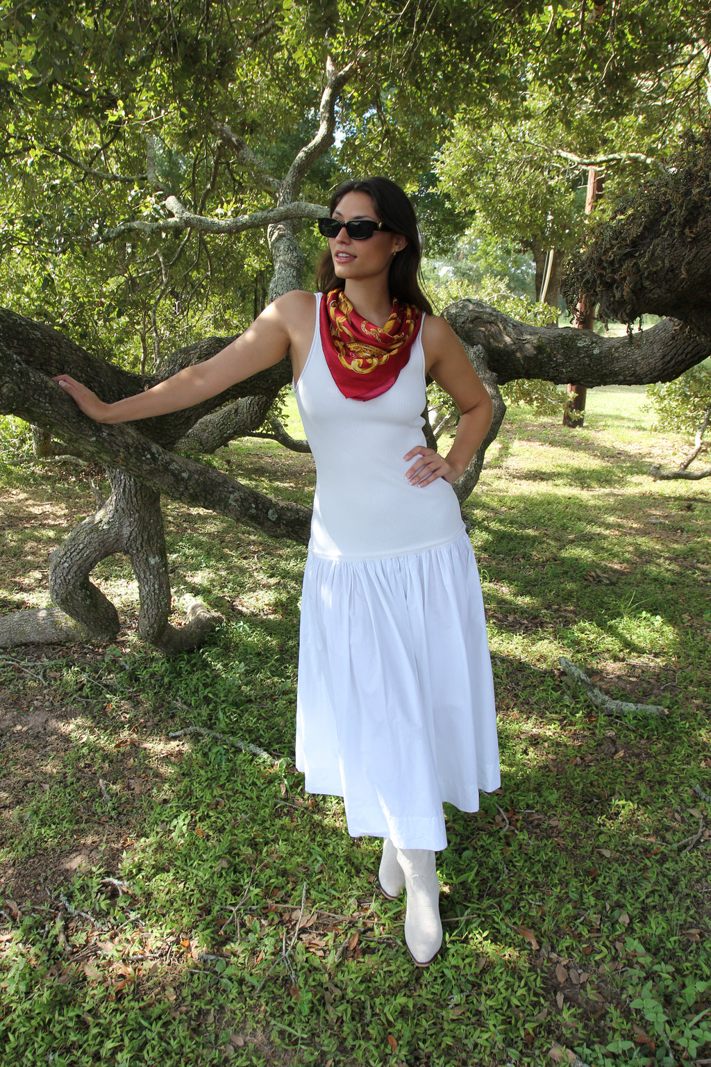 ALC White Cotton Maxi Dress