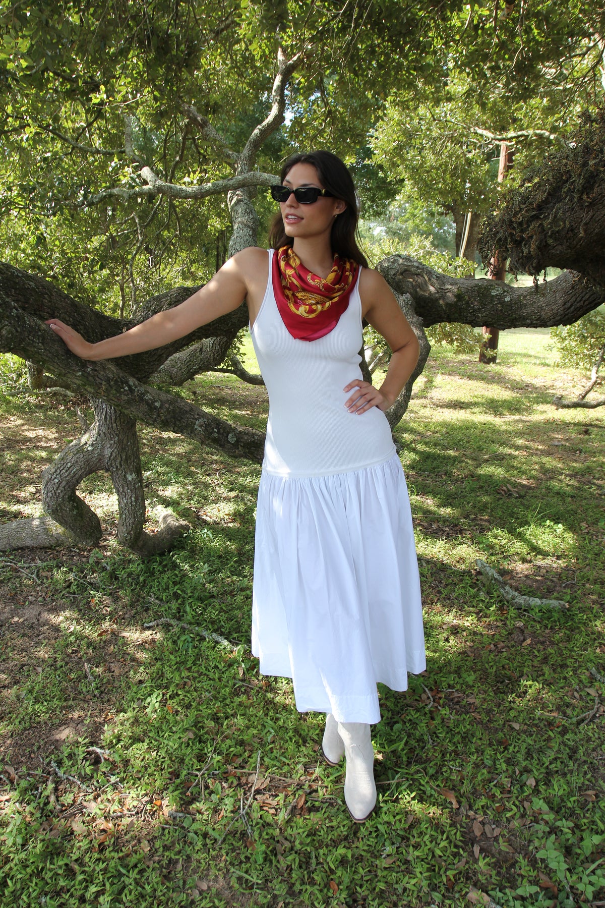 ALC White Cotton Maxi Dress
