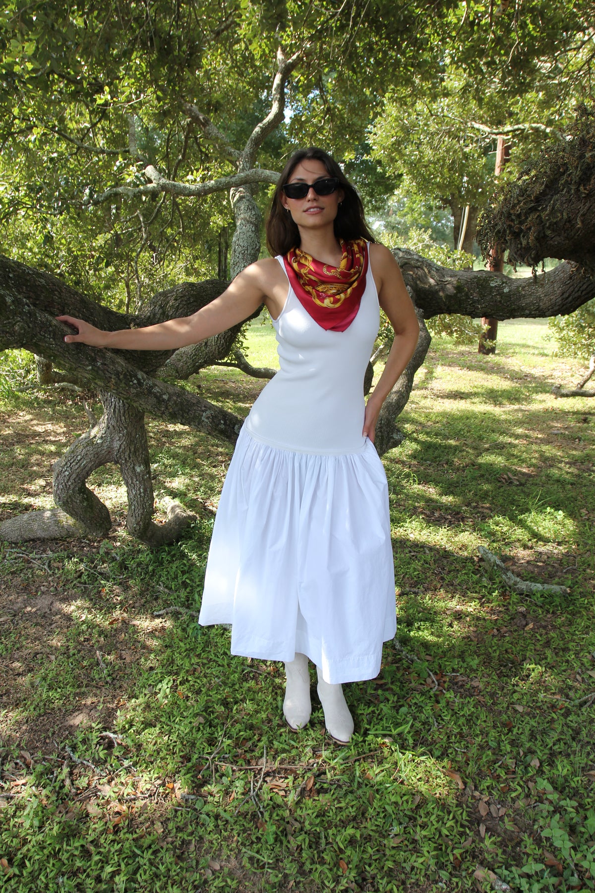 ALC White Cotton Maxi Dress