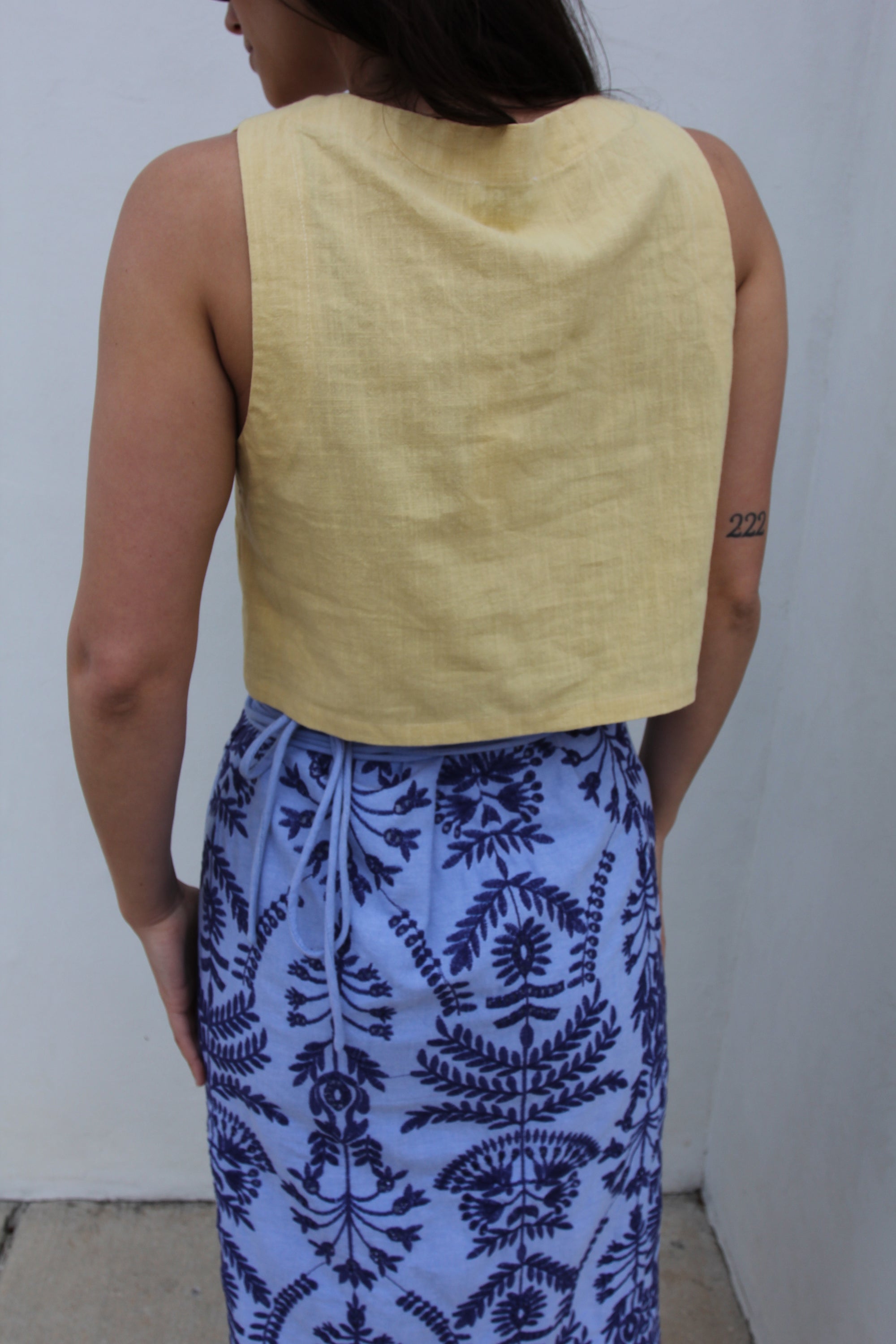 Yellow Square Neck Top