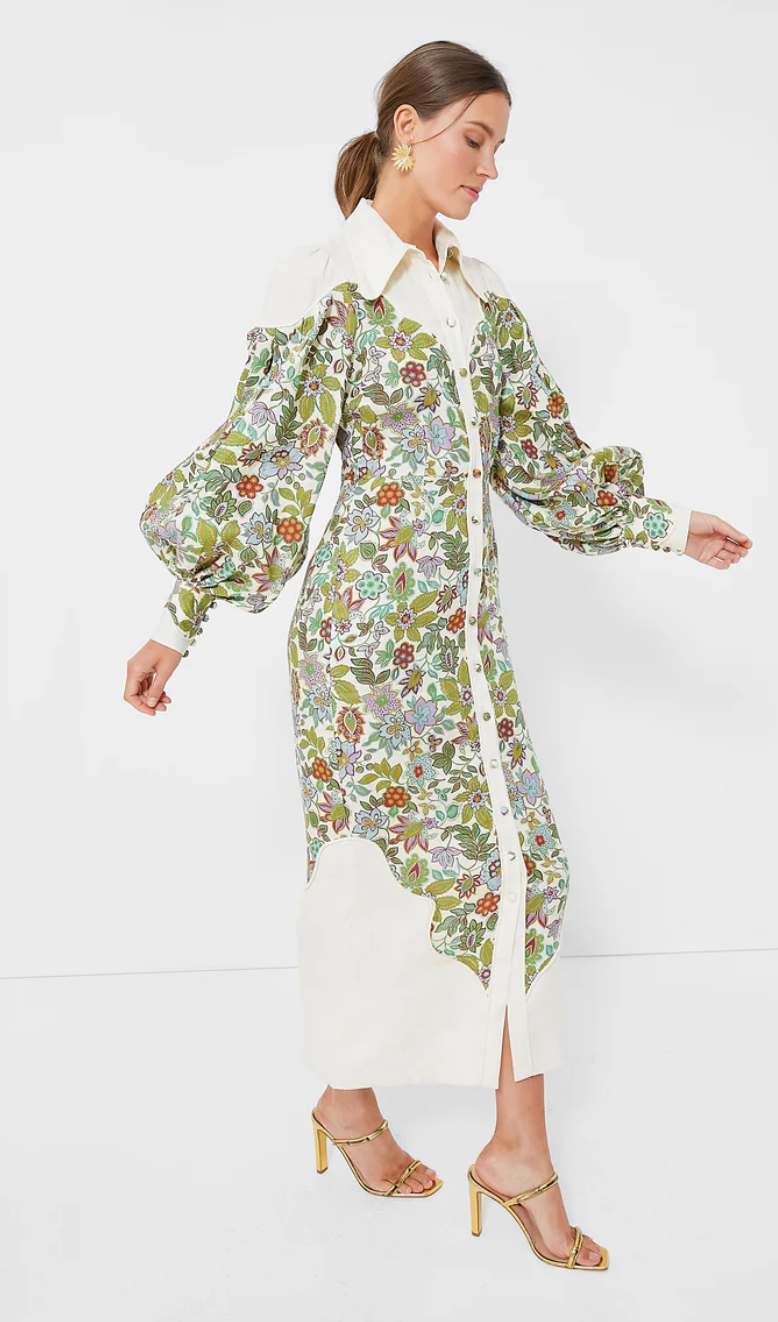 NWT Alemais Pearl Isabella Panel Midi Dress