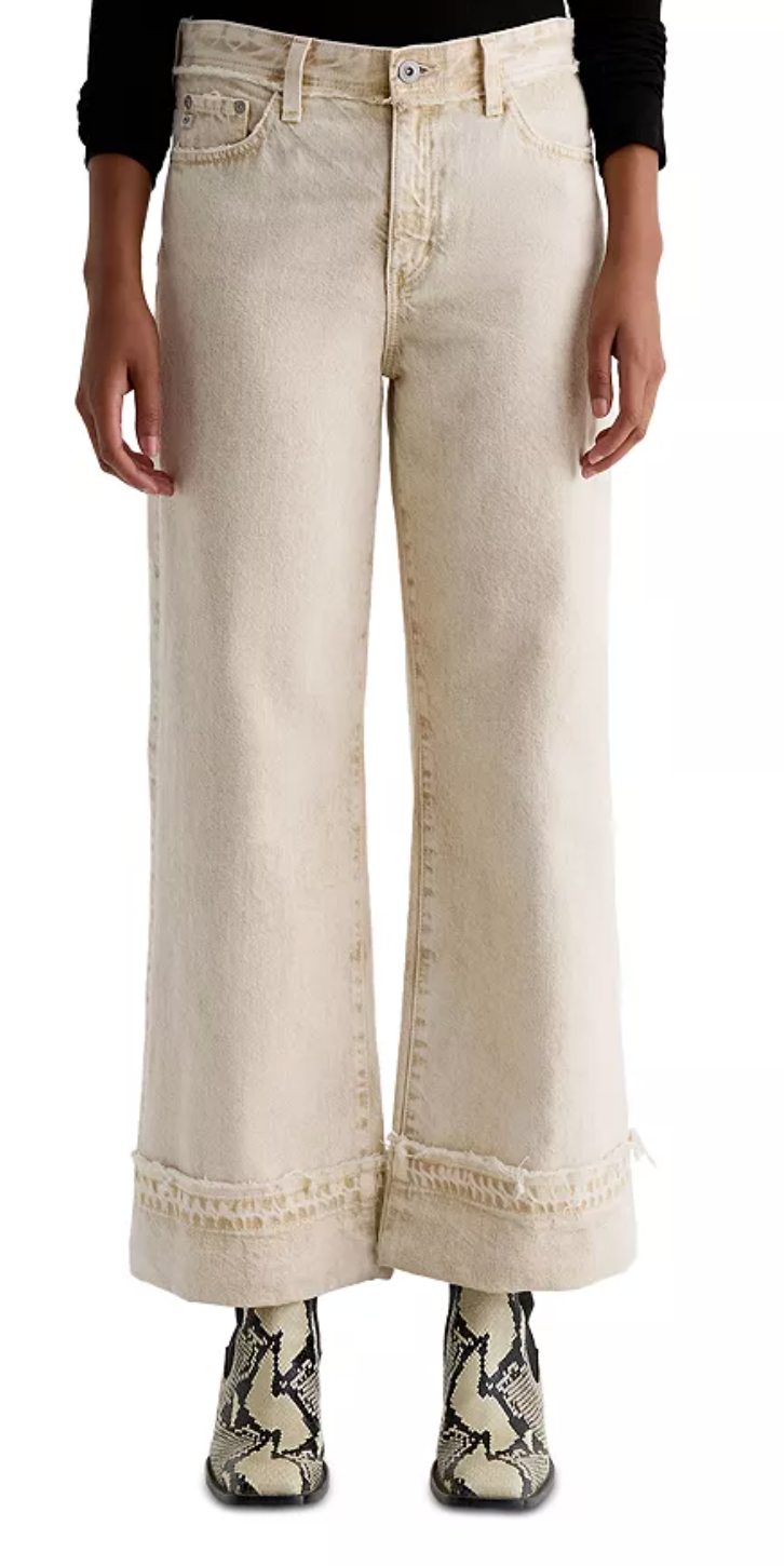 NWT AG Saige High-Rise Crop Wide-Leg Jeans