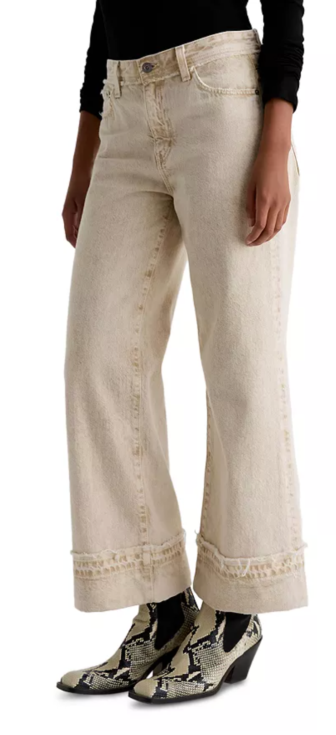 NWT AG Saige High-Rise Crop Wide-Leg Jeans