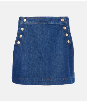 Frame Sailor Snap Denim Mini Skort
