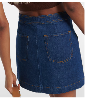 Frame Sailor Snap Denim Mini Skort