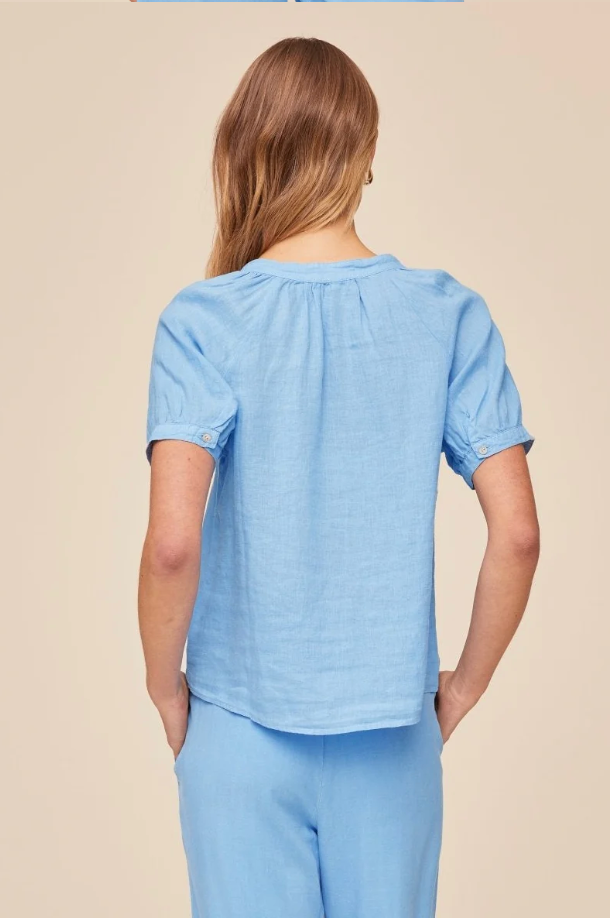 Bella Dahl Blue Raglan Top