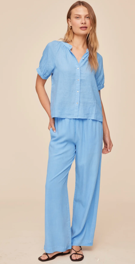 Bella Dahl Blue Raglan Top