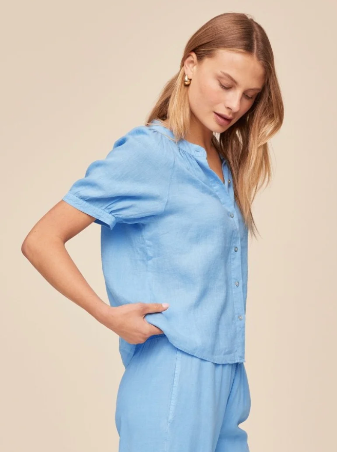 Bella Dahl Blue Raglan Top