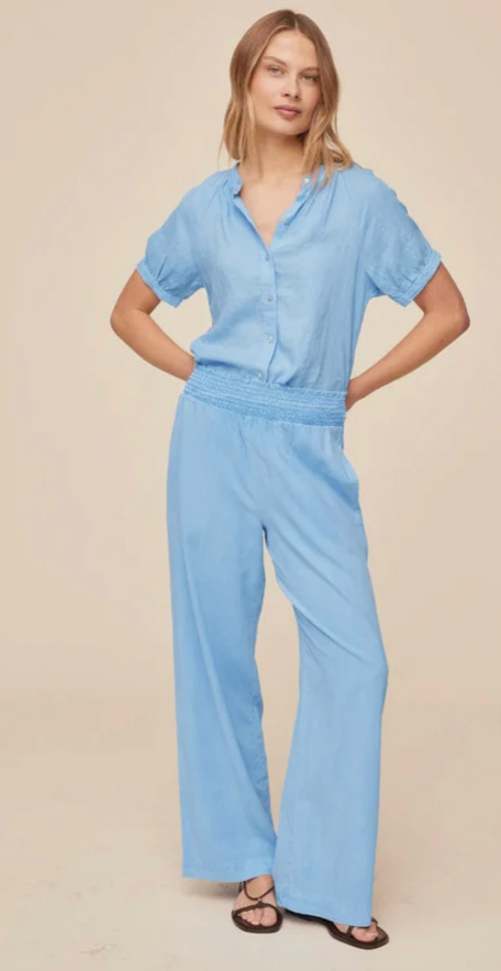 Bella Dahl Blue Smocked Pant