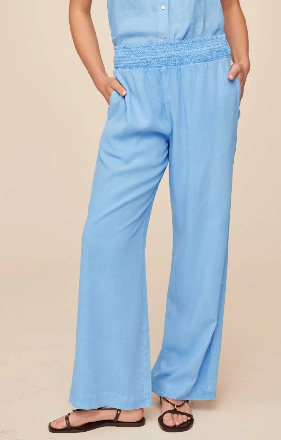 Bella Dahl Blue Smocked Pant