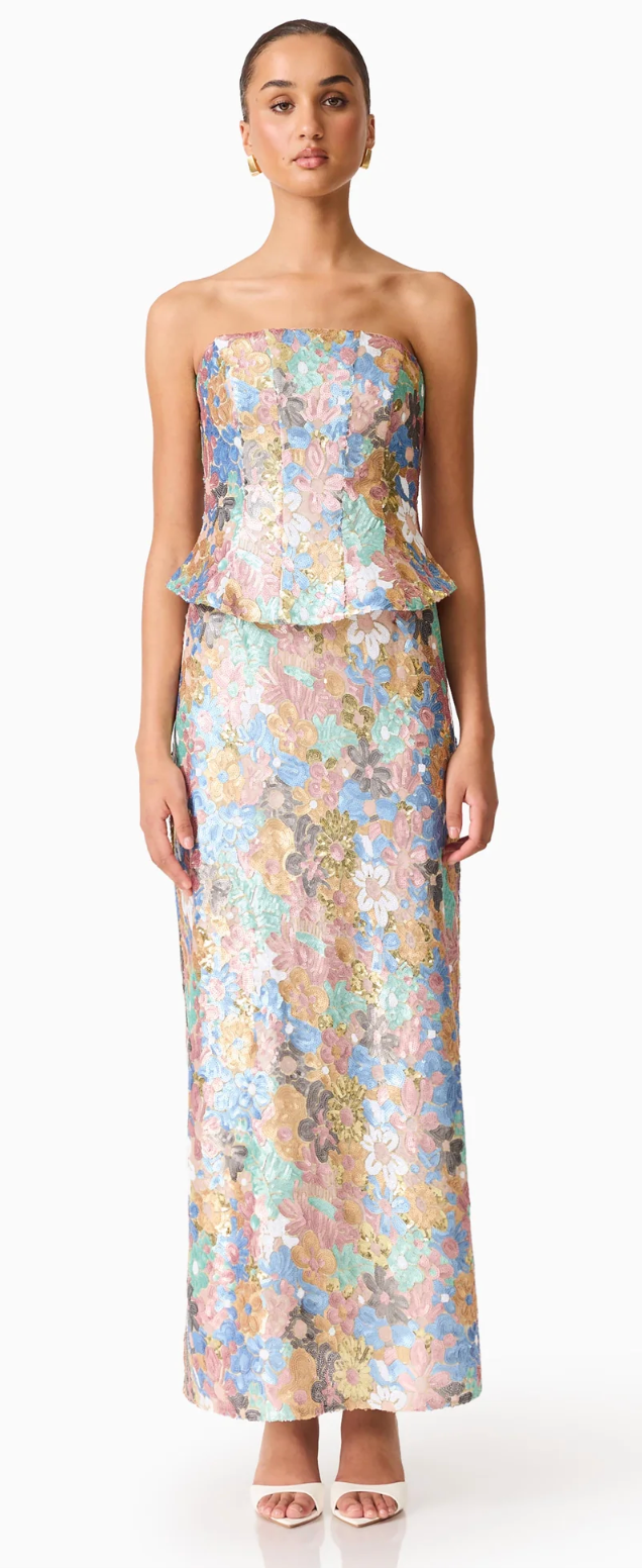 Elliatt Athea Sequin Gown in Floral