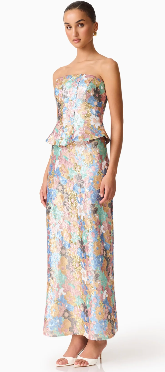 Elliatt Athea Sequin Gown in Floral