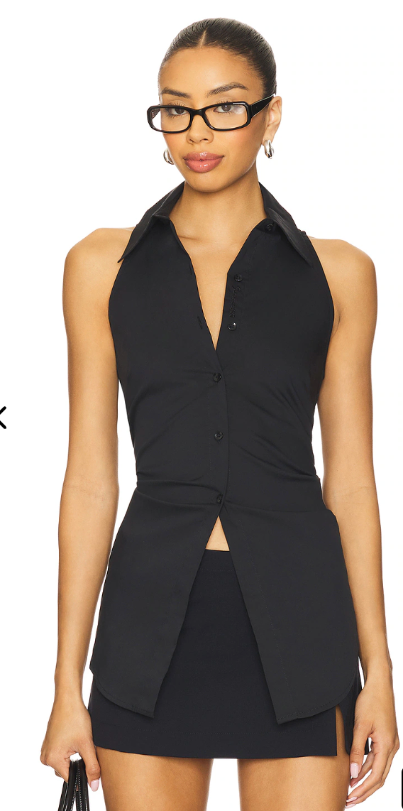 Simon Miller Loch Sleeveless Poplin Button Up