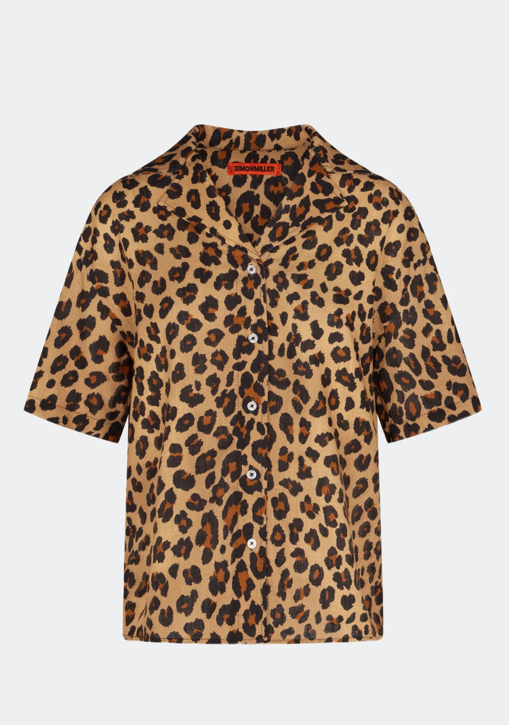 Simon Miller Cheetah Bia Linen Camp Shirt