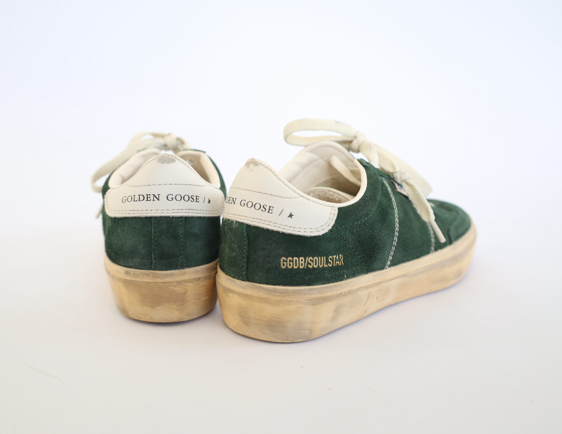Golden Goose Soulstar Green Suede