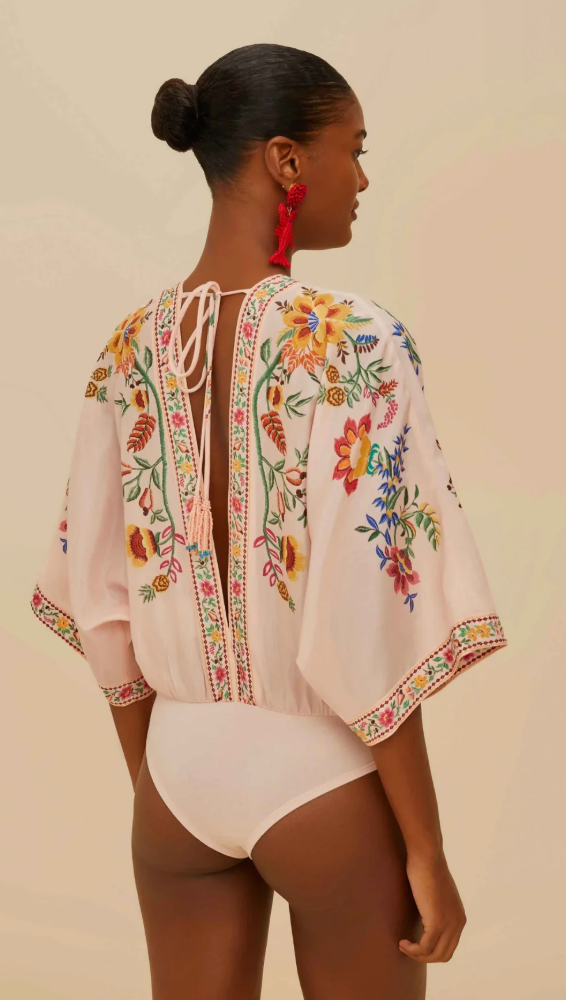 Farm Rio Delicate Forest Pink Bodysuit