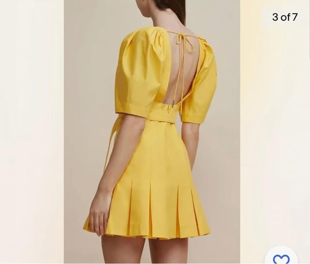 Alcer Casper Mini Dress in Mango Yellow