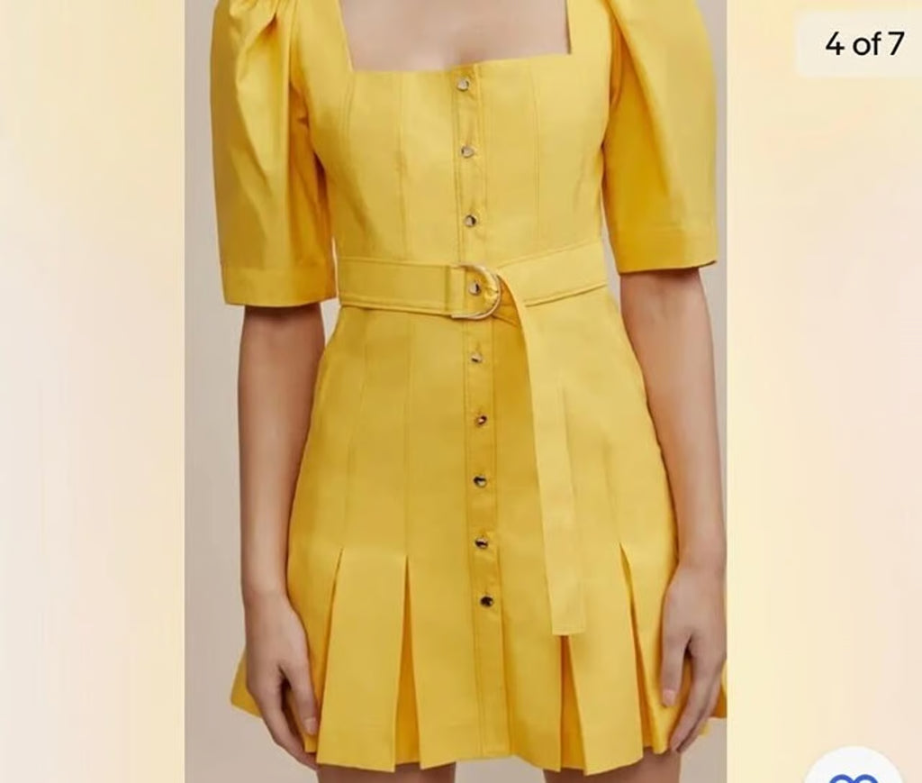 Alcer Casper Mini Dress in Mango Yellow