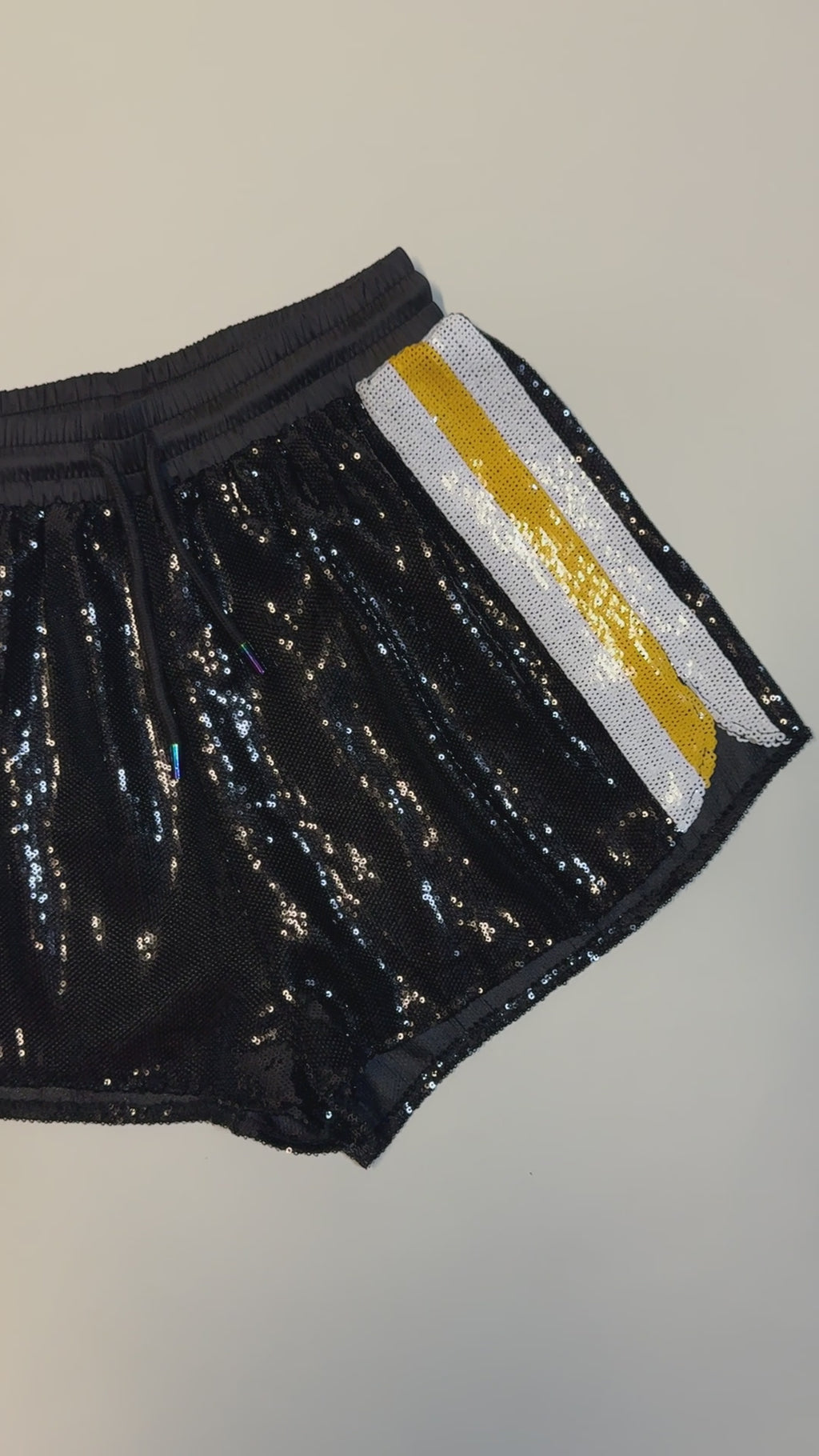QOS Black Sequin Shorts