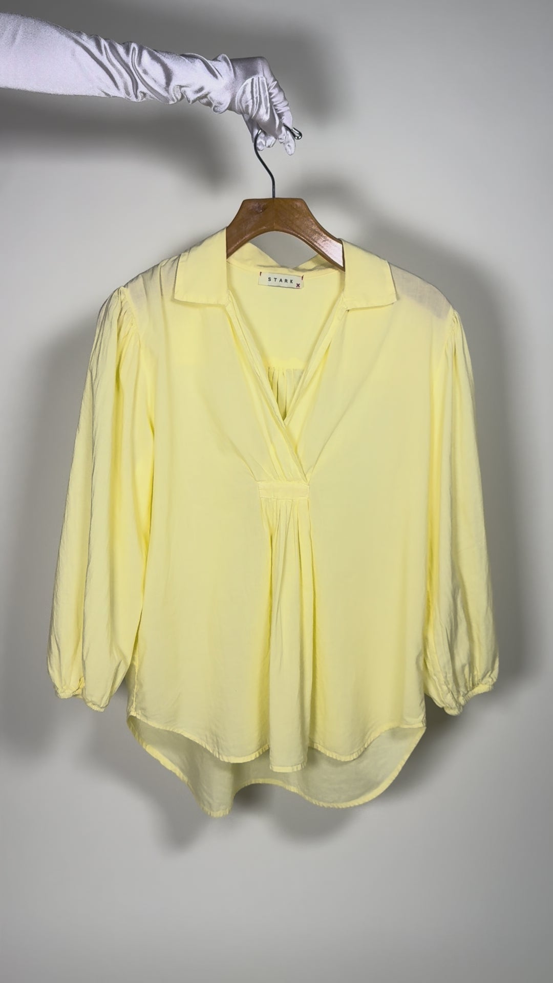linen yellow long sleeve top