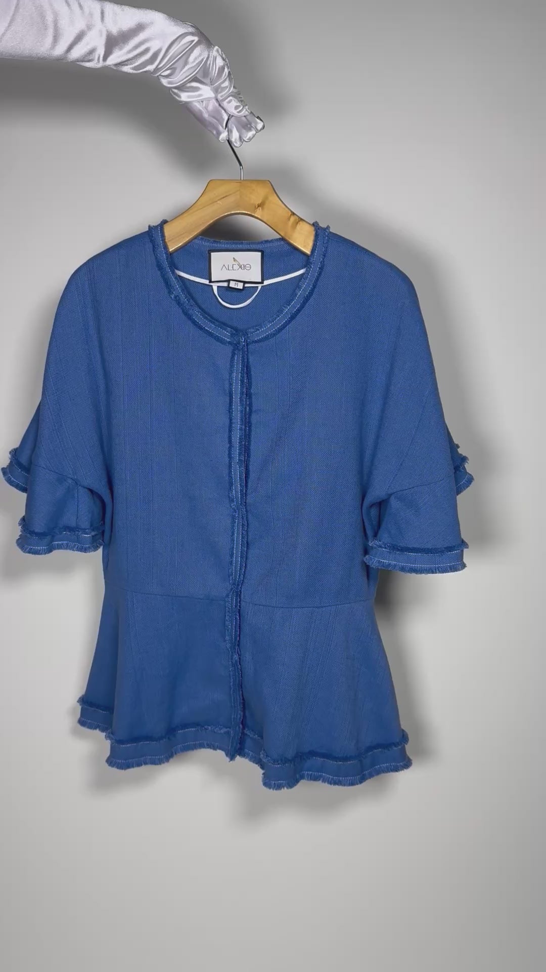 Alexis Belted fringe peplum top